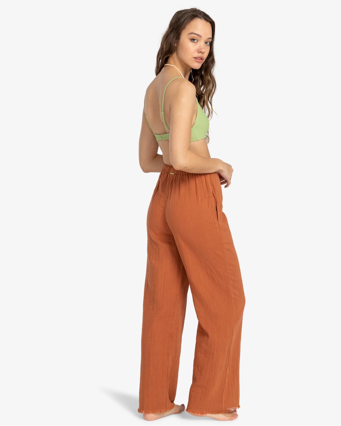 Billabong, That Smile - Pantaloni a gamba larga da donna marrone dorato, Donna, That Smile - Pantaloni a gamba larga da donna marrone dorato