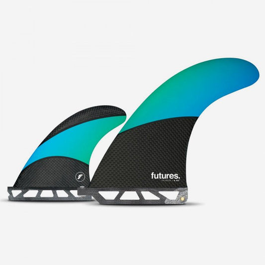 Futures, 2+1 longboard fin - Techflex 2+1 - 6,88 Blue / Green, Pinne, 2+1 longboard fin - Techflex 2+1 - 6,88 Blue / Green