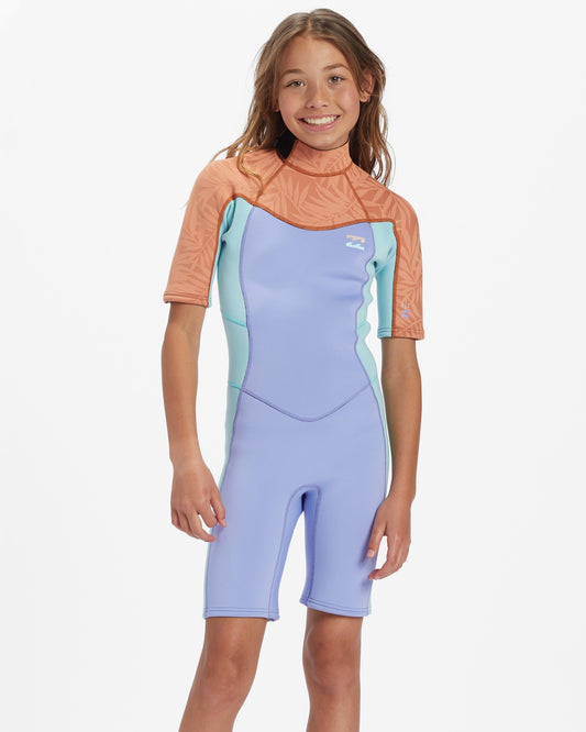 2mm Foil - Muta estiva a maniche corte con zip posteriore da Bambini 4-16