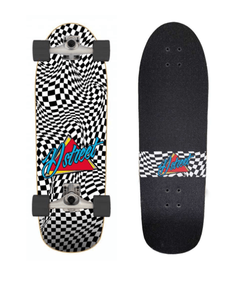 D Street Surfskate (UK) Check Warp Black/White 32 IN - Radical Trick