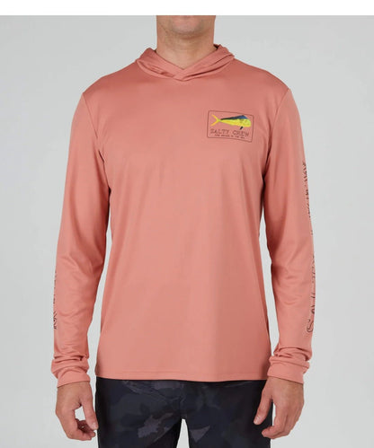 SALTY CREW, Golden Mahi Hood Sunshirt - Coral, felpe, Golden Mahi Hood Sunshirt - Coral