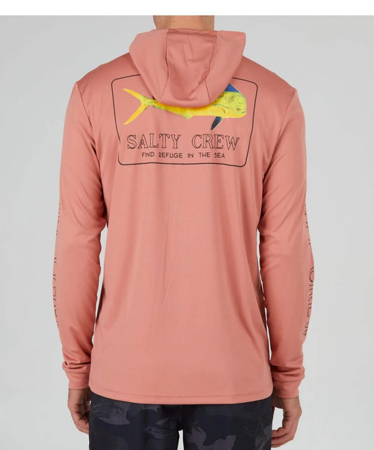 SALTY CREW, Golden Mahi Hood Sunshirt - Coral, felpe, Golden Mahi Hood Sunshirt - Coral