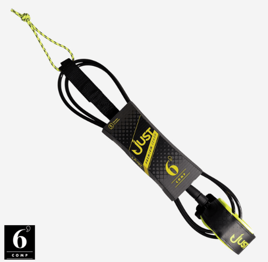 Just, Just Leash surf Premium - Comp 6'0'' x 6 mm - Black & fluo yellow, JUST, Leash, Just Leash surf Premium - Comp 6'0'' x 6 mm - Black & fluo yellow, JUST