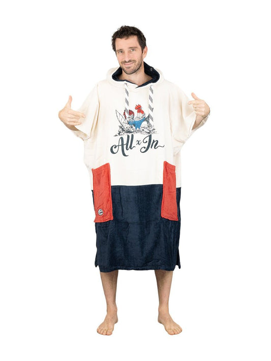 ALL IN, Poncho da surf, bagno e spiaggia – Uomo – Olimpico, poncho, Poncho da surf, bagno e spiaggia – Uomo – Olimpico