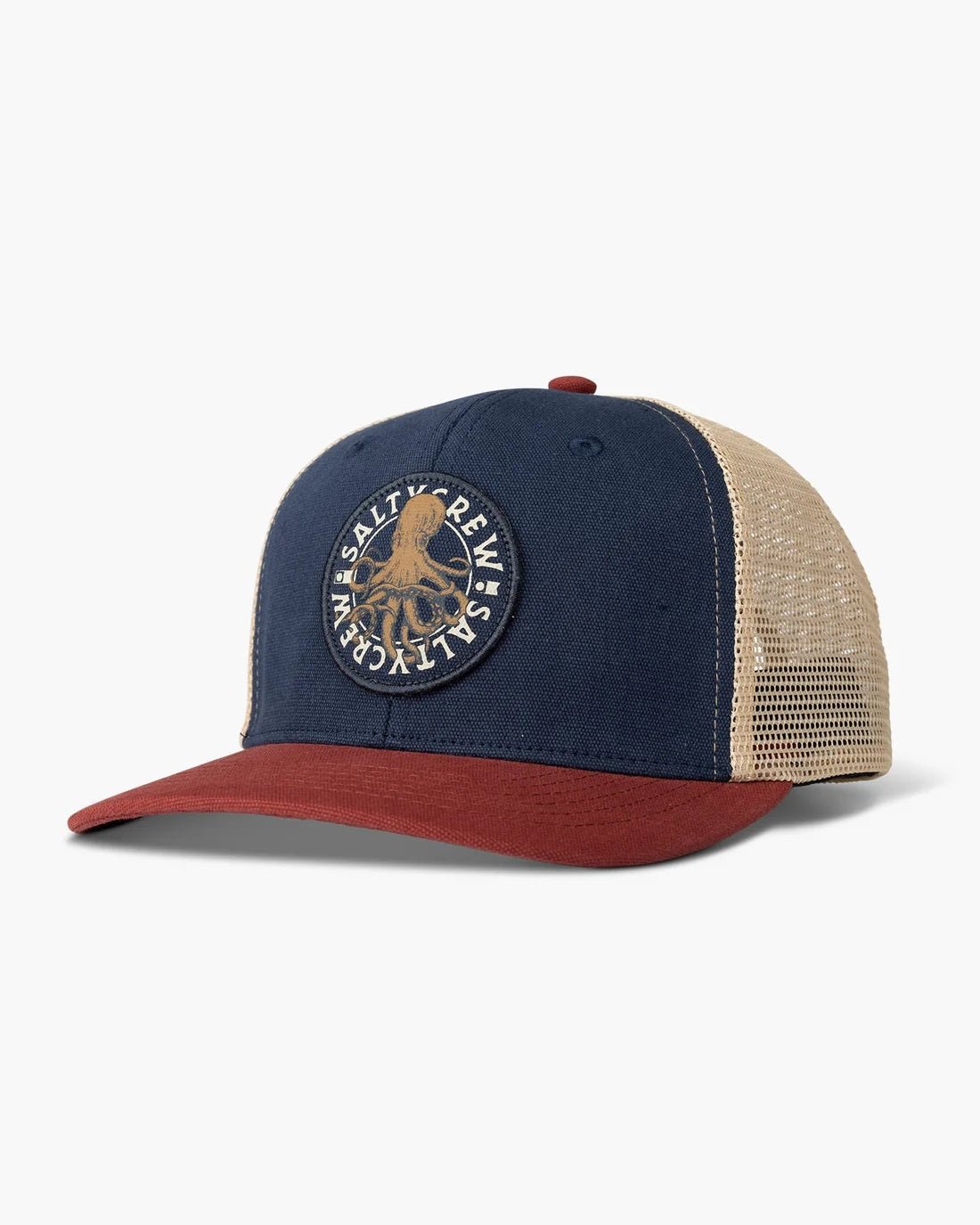 Salty crew, Tentacles Retro Trucker - Navy/Burgundy, cappelli, Tentacles Retro Trucker - Navy/Burgundy