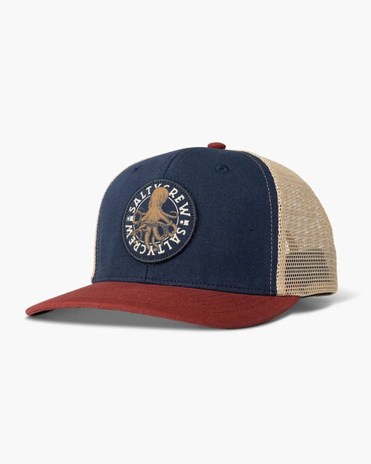 Salty crew, Tentacles Retro Trucker - Navy/Burgundy, cappelli, Tentacles Retro Trucker - Navy/Burgundy