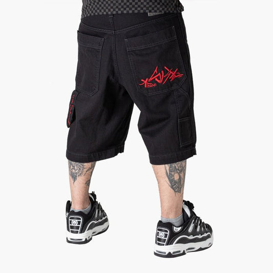 blueskin, The blueskin jeans baggy logo red, Bermuda, The blueskin jeans baggy logo red