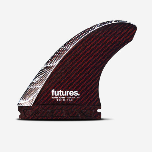 Thruster fins - John John Florence Large Scimitar Vapor Core - Carbon / Red design, FUTURES.