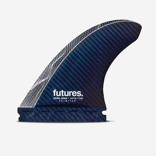 Futures, Thruster fins - John John Florence Medium Scimitar Vapor Core - Carbon / Blue design, FUTURES., Pinne, Thruster fins - John John Florence Medium Scimitar Vapor Core - Carbon / Blue design, FUTURES.