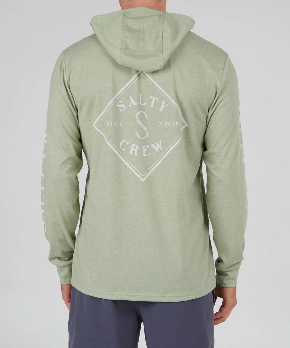 Salty Crew, Tippet Pocket Hood Tech Tee - Dusty Sag, T-Shirt, Tippet Pocket Hood Tech Tee - Dusty Sag