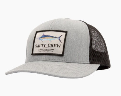 Marlin Mount Heather Grey Black Retro Trucker