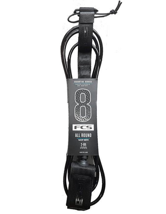 FCS, LEASH FCS 8" ALL ROUND ESSENTIAL, Leash, LEASH FCS 8" ALL ROUND ESSENTIAL